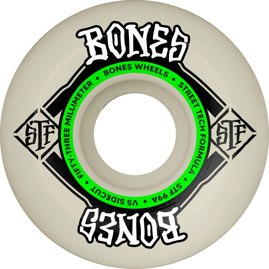 Bones STF V5 Sidecuts 53mm 99a Skateboard Wheels (Set of 4)