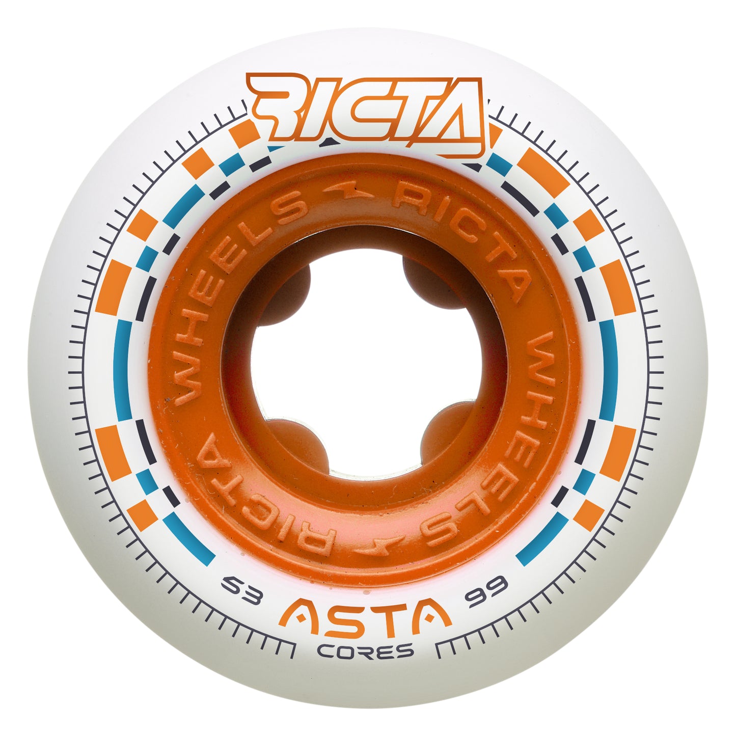 53mm Asta Cores White Round 99a Ricta Wheels