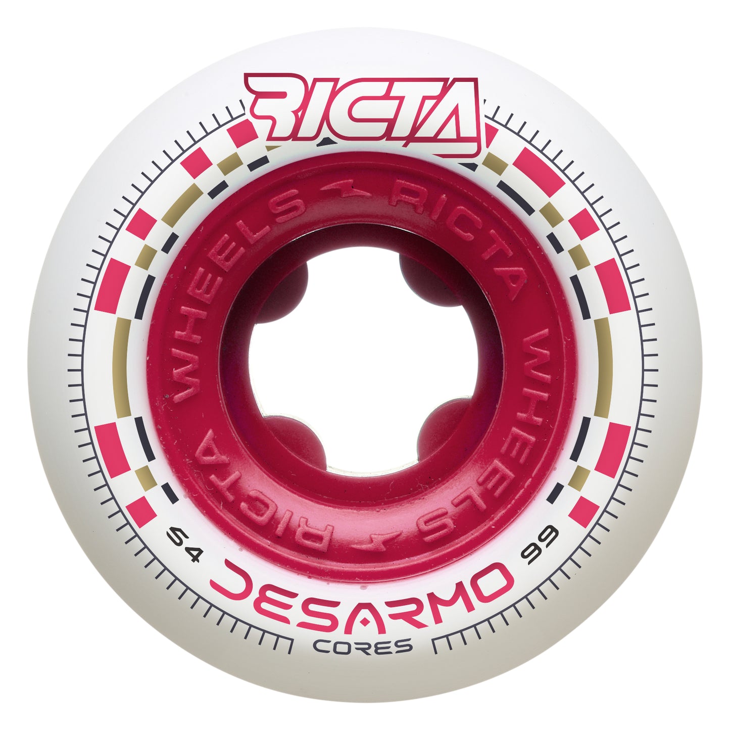 54mm Desarmo Cores White Round 99a Ricta Wheels