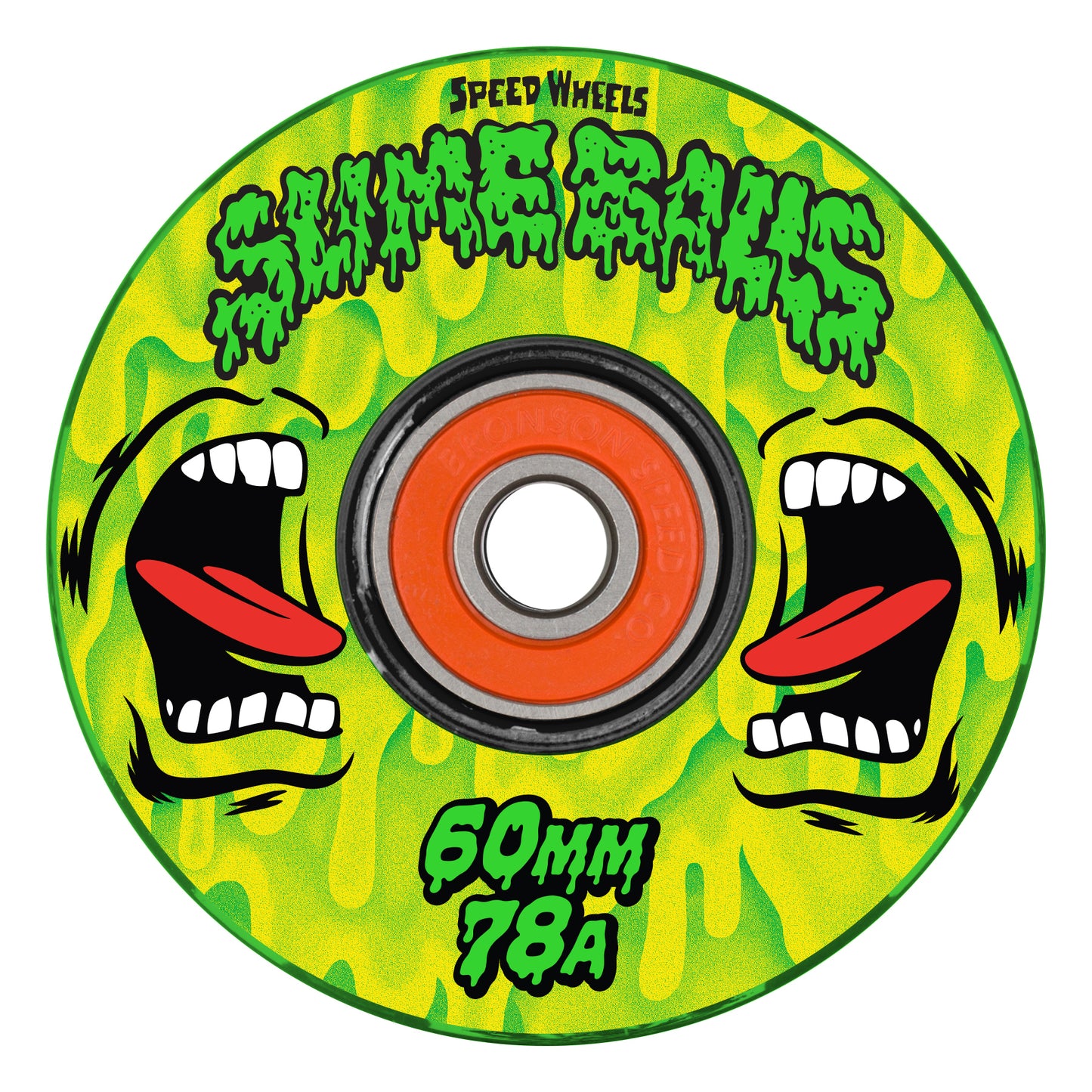 60mm Screaming Slime Light Ups OG Slime Green Yellow 78a Slime Balls Wheels