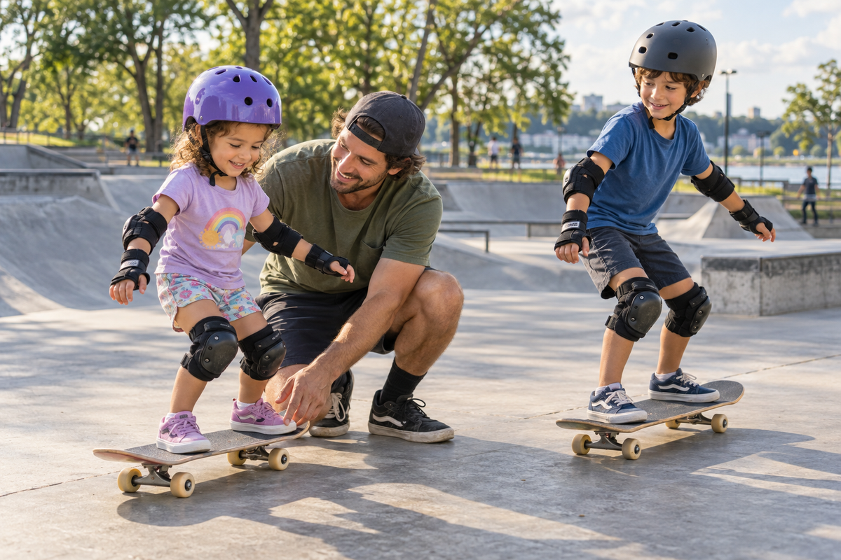 Family Skate Lessons – 4-Session Pack (2 Kids)