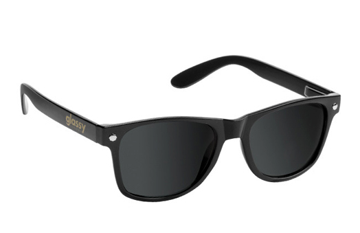 GLASSY LEONARD BLACK POLARIZED SUNGLASSES