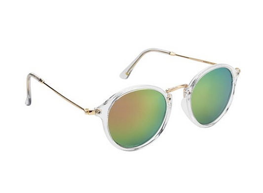 GLASSY KLEIN CLEAR/PINK MIRROR POLARIZED SUNGLASSES