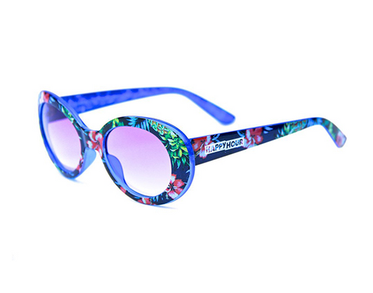 HAPPY HOUR BEACH PARTY BLUE HAWAIIAN SUNGLASSES