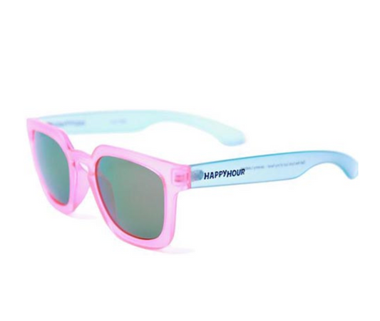 HAPPY HOUR WOLF PUP PINK/CLEAR BLUE SUNGLASSES