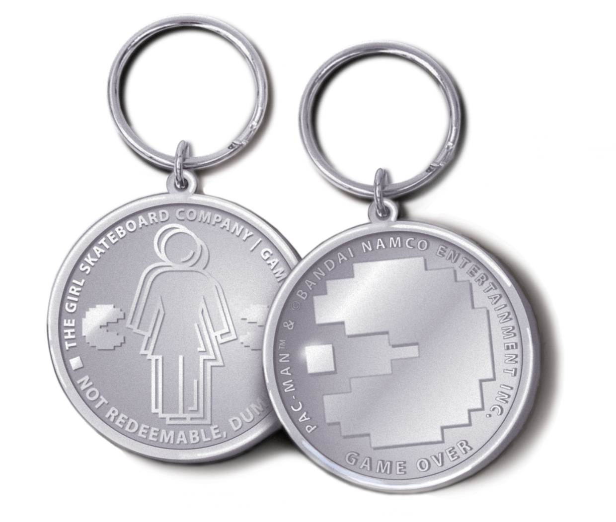 GIRL PAC-MAN GAME TOKEN KEYCHAIN
