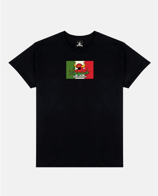 THRASHER X TOY MACHINE HECHO BLACK SS M