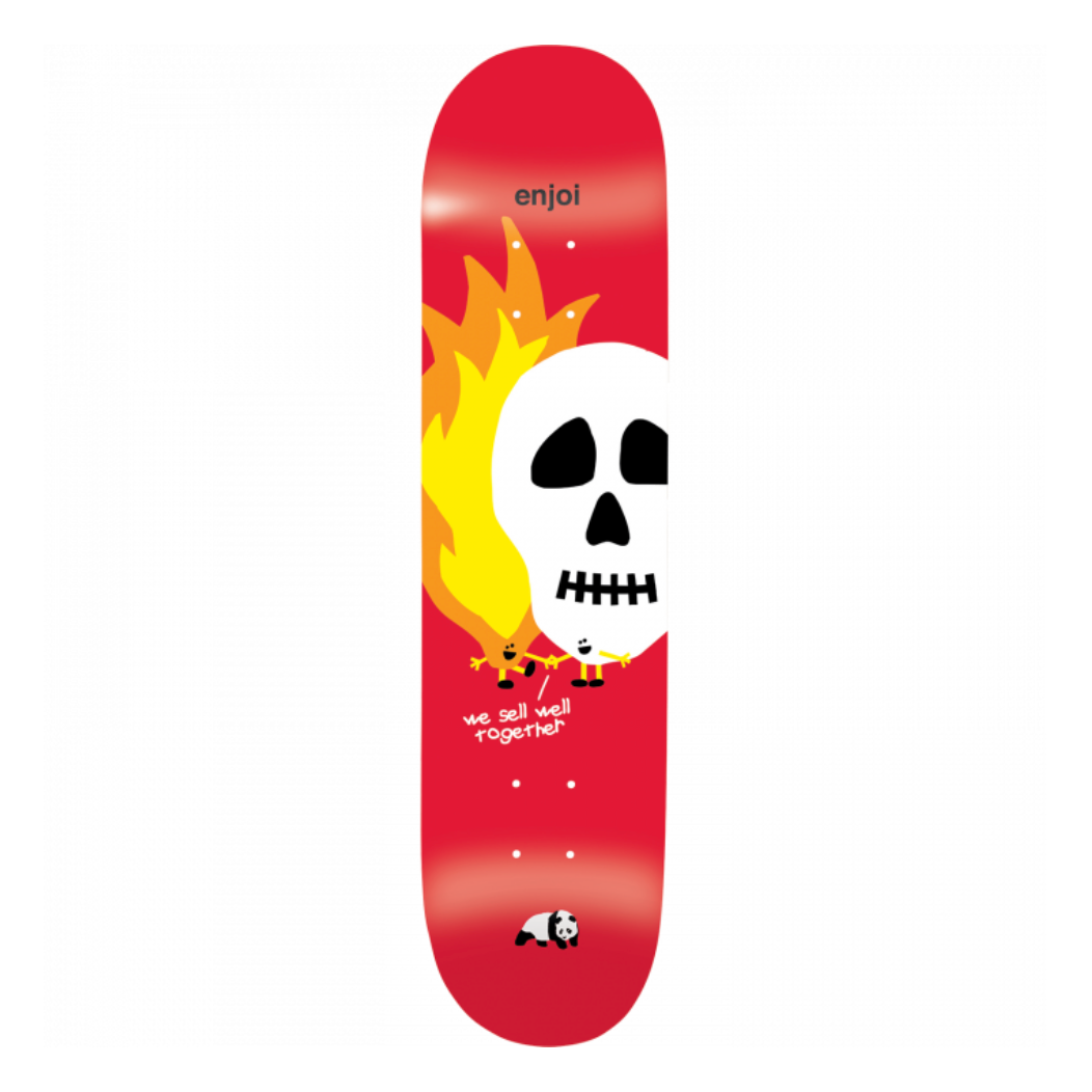 ENJOI SKULLS AND FLAMES DECK-8.25 RED hyb