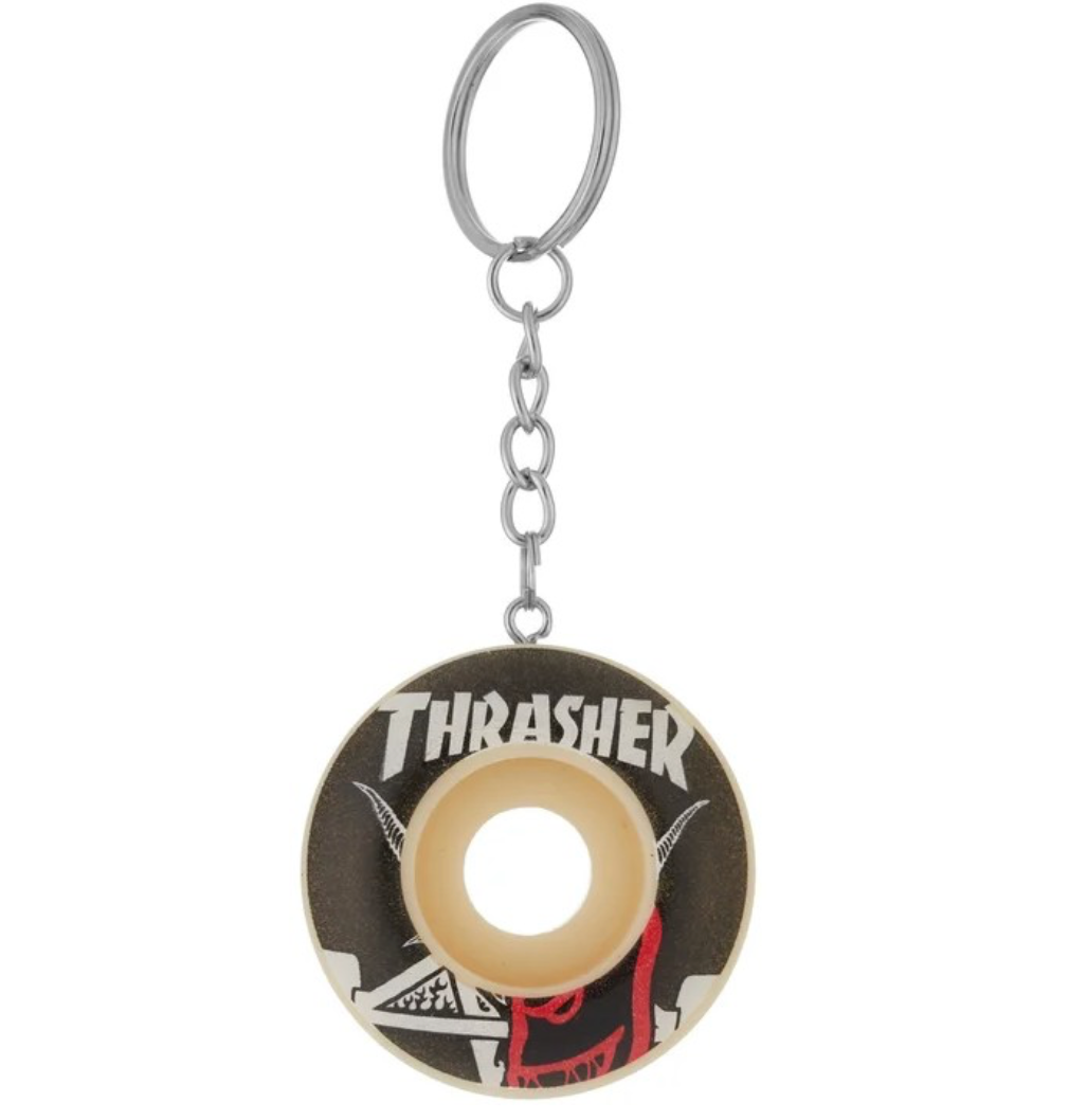 SPITFIRE X THRASHER WHEEL KEYCHAIN NATURAL