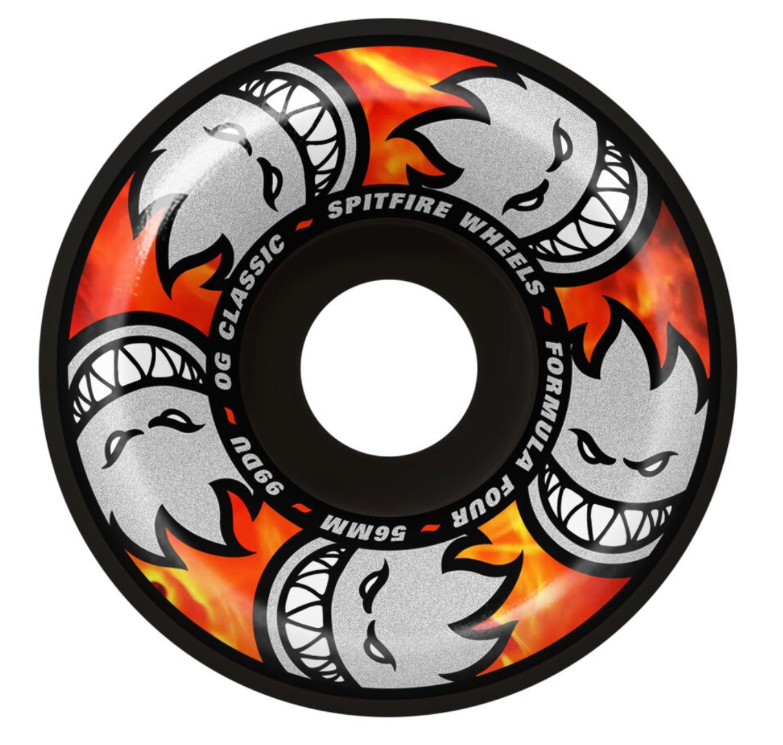 SPITFIRE FORMULA FOUR MULTIBALL BLACK OG CLASSIC 56MM 99D (Set of 4)