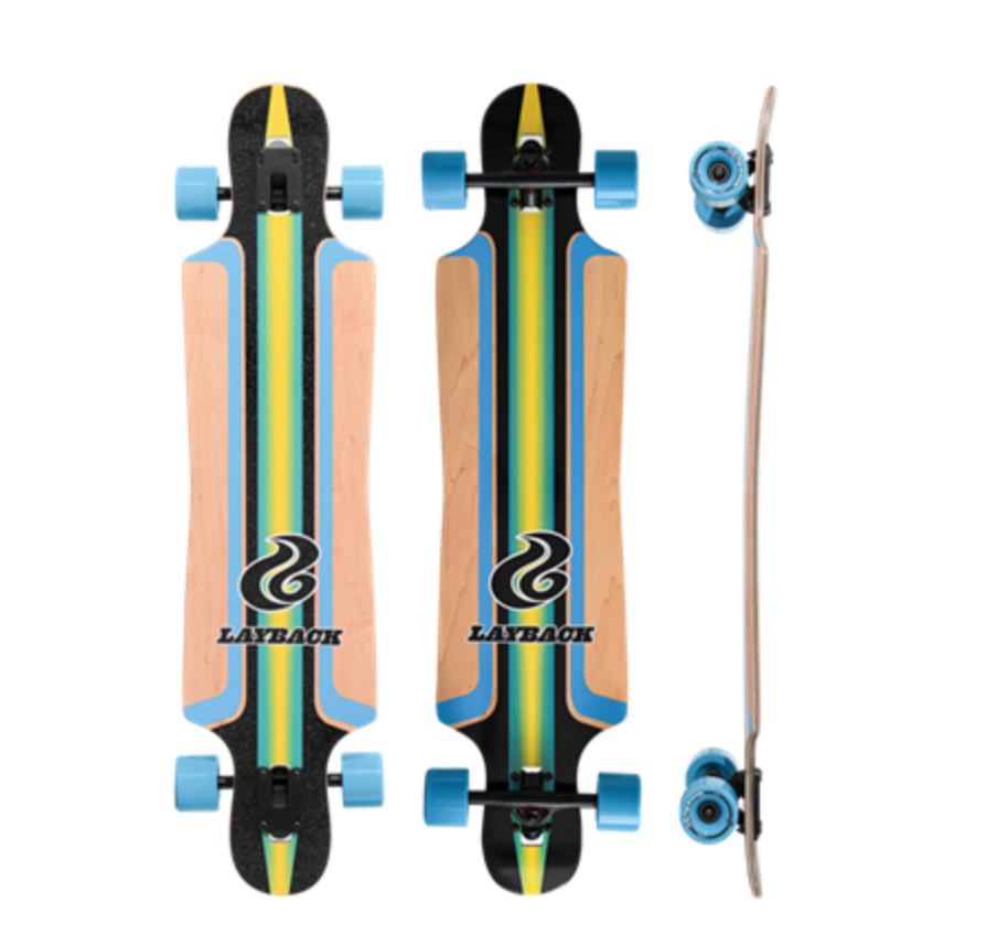 LAYBACK FINISH LINE BLUE DROP THROUGH LONGBOARD COMPLETE 9.5 X 40.00