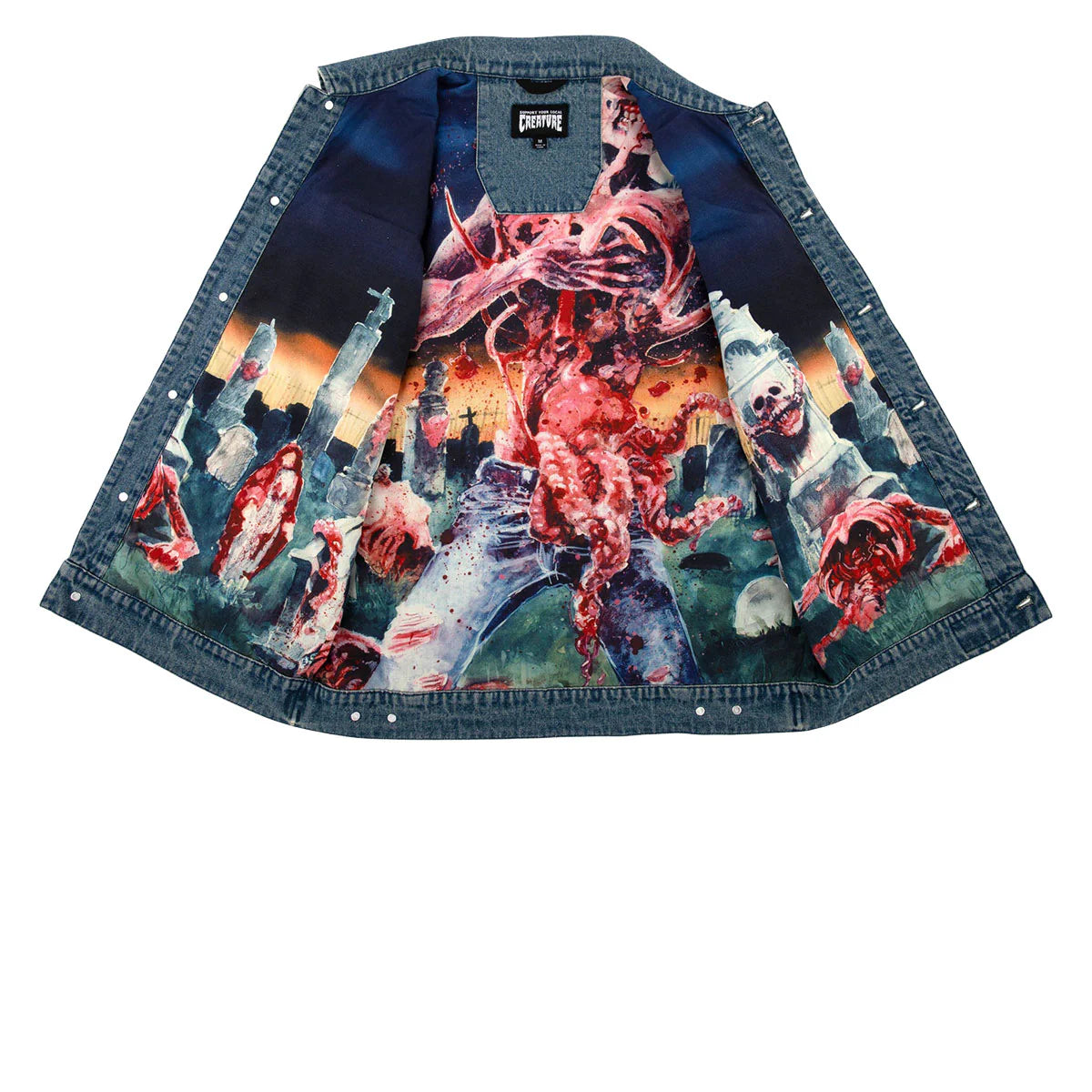 Cannibal Corpse Vest Denim Top Lt Denim Med Mens Creature