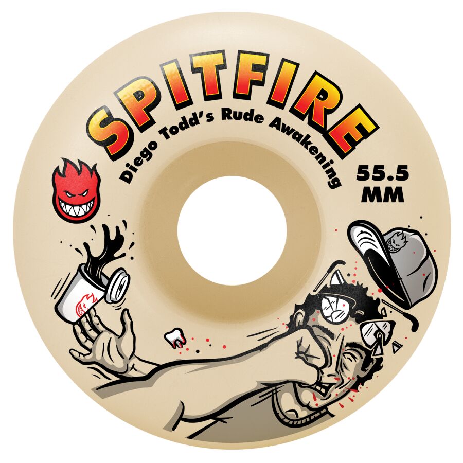Spitfire Formula Four Diego Todd "Rude Awakening" Classic 55.5mm 99a Skateboard Wheels (Set of 4)