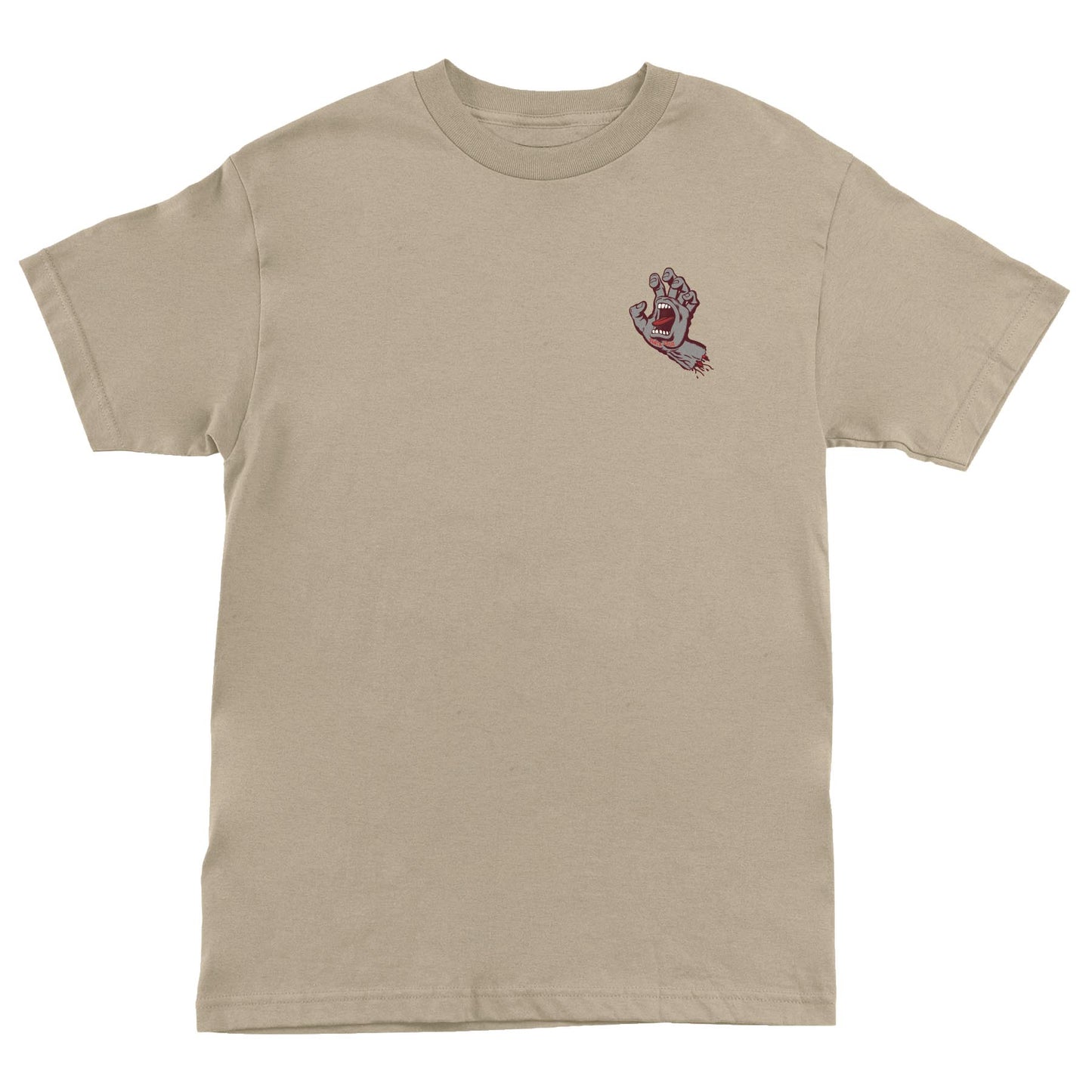 Screaming Hand S/S Heavyweight T-Shirt Sand W/Maroon/Grey Lg Mens Santa Cruz