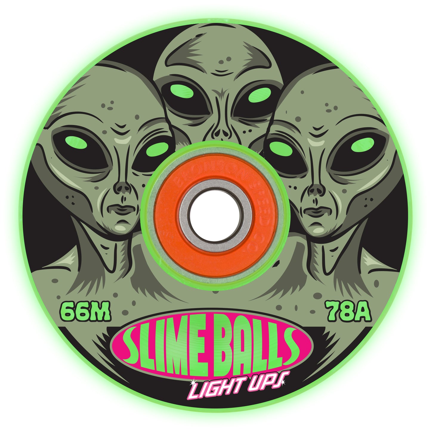 66mm Friends of Planet 9 Light Ups OG Slime GITD 78a Slime Balls Wheels