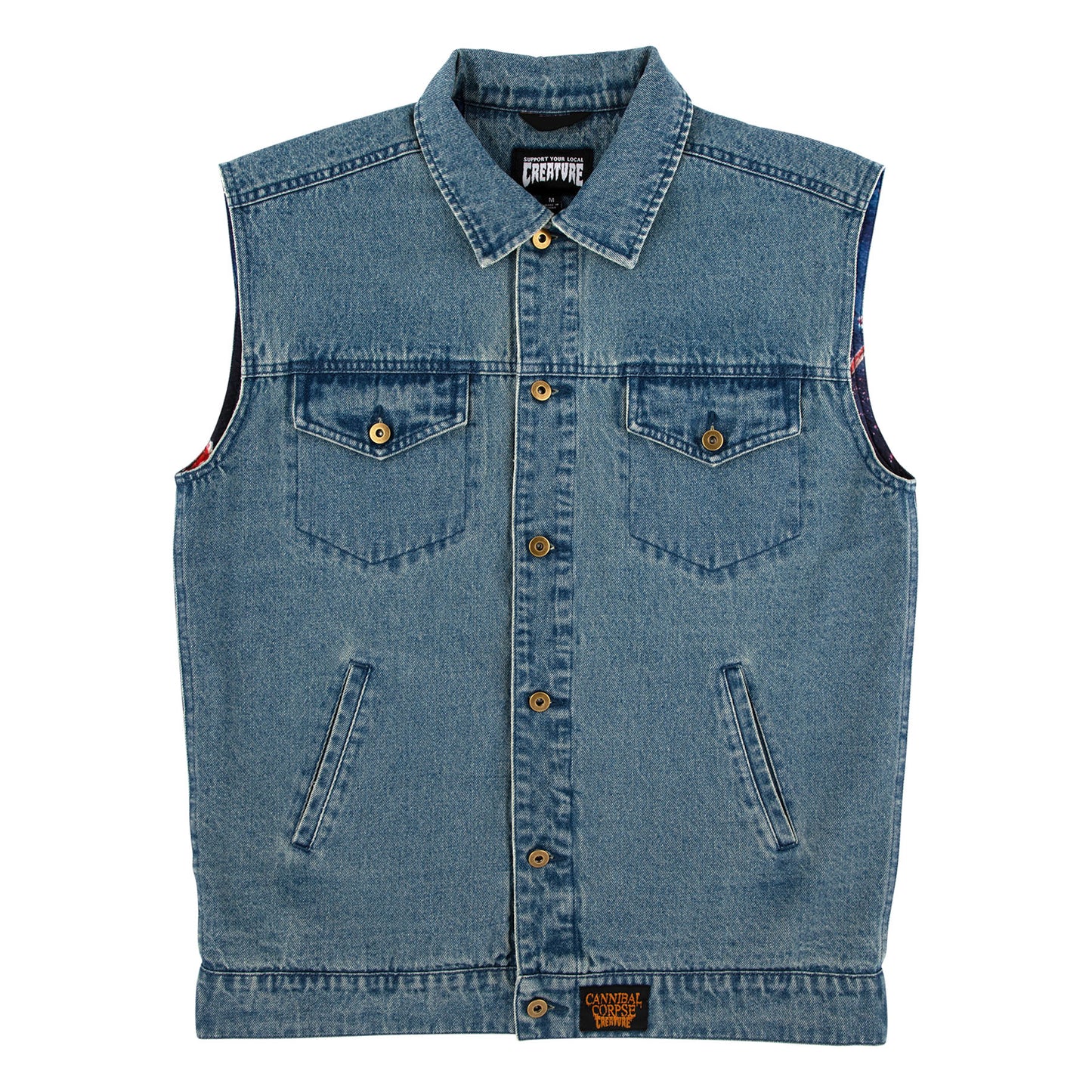 Cannibal Corpse Vest Denim Top Lt Denim Med Mens Creature