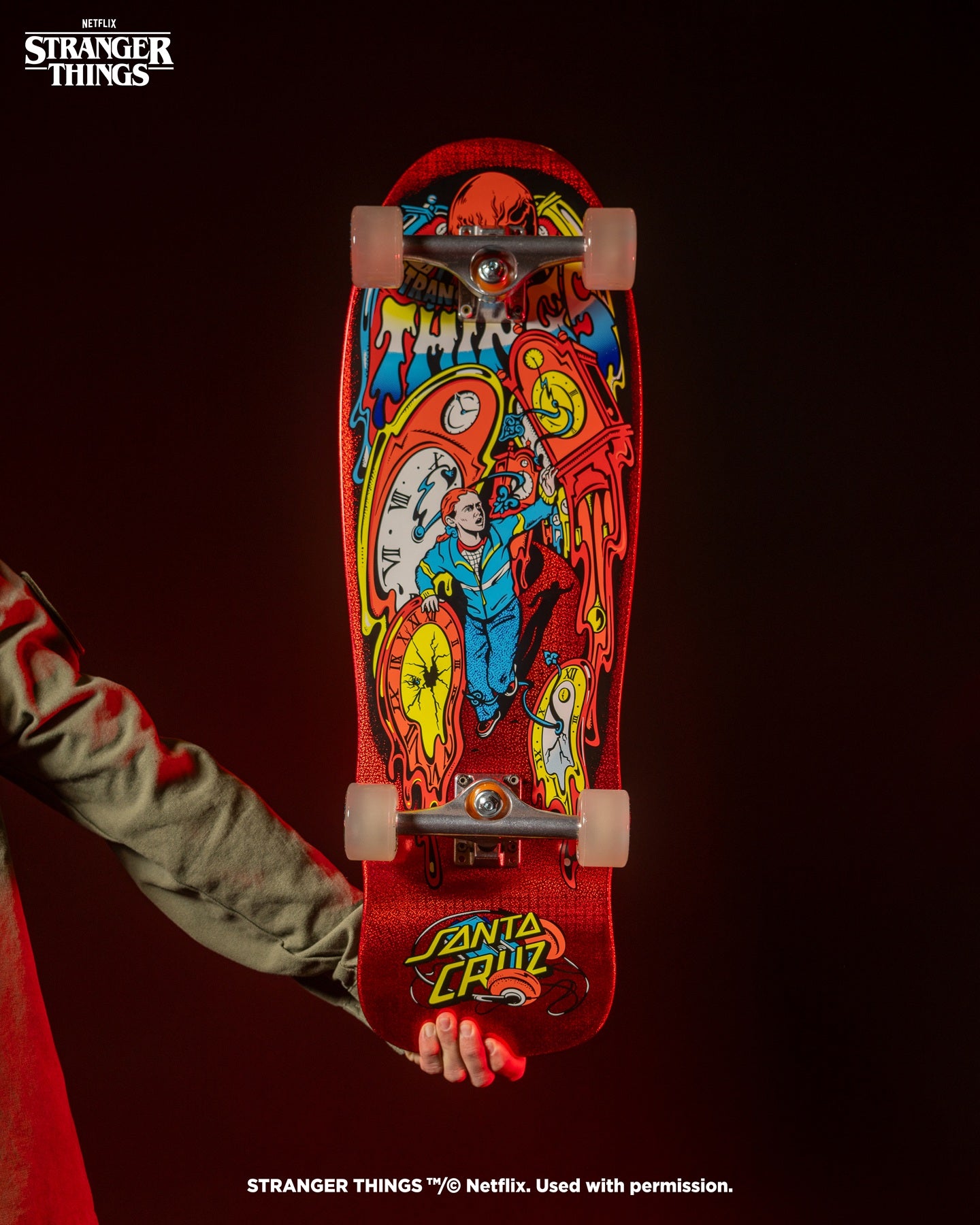 Stranger Things Grabke Max Melting Clock 9.7in x 29.4in Santa Cruz Decks