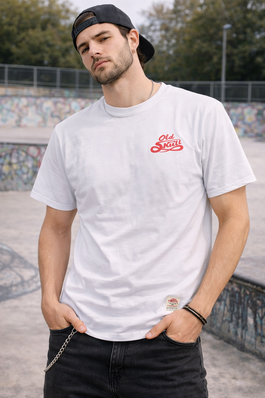 Old Skull Streetwear – White Urban Graphic Tee