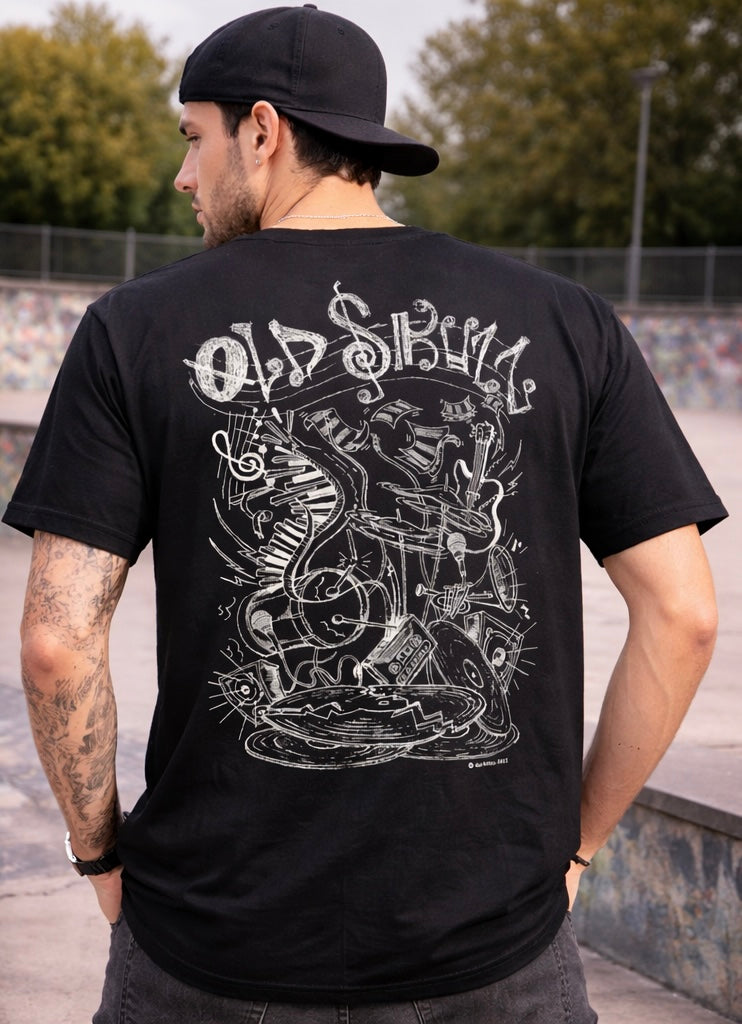 Old Skull Streetwear – Black “Flow” Tee