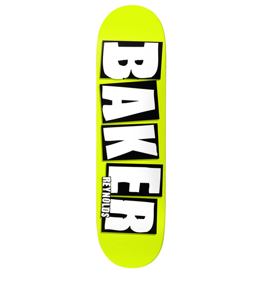 BAKER ANDREW REYNOLDS BRAND NAME NEON YELLOW B2 DECK 8.38