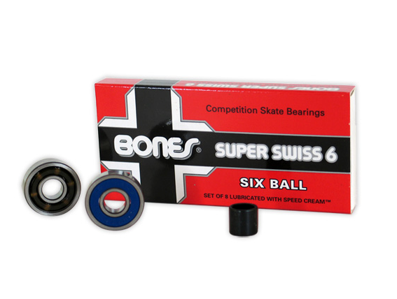 BONES SUPER SWISS BEARINGS 6-BALL SINGLE SET