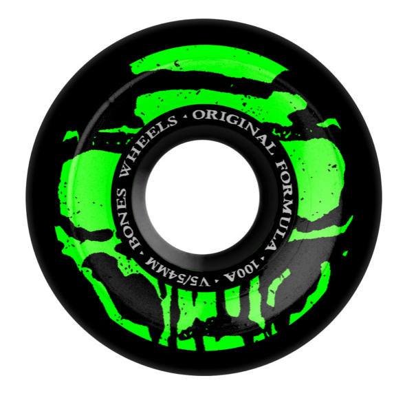 BONES 100S OG FORMULA MUMMY SKULLS BLACK V5 SIDECUT 54MM 100A (Set of 4)