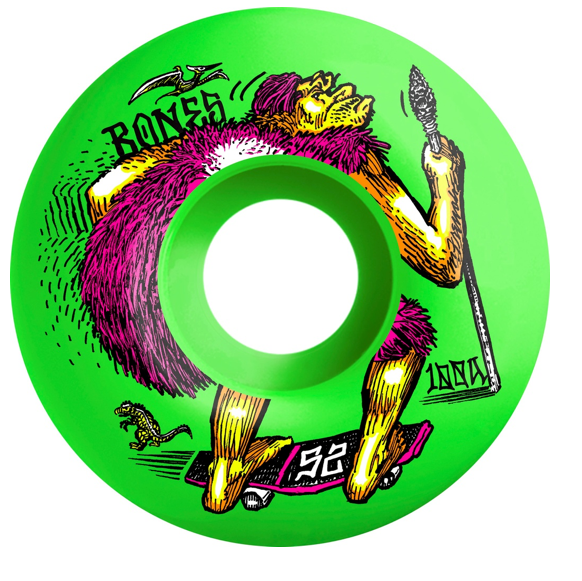 BONES 100S OG FORMULA NEONDERTHAL GREEN V4 WIDE 52MM 100A (Set of 4)