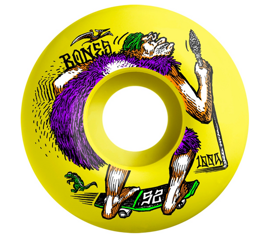 BONES 100S OG FORMULA NEONDERTHAL YELLOW V4 WIDE 52MM 100A (Set of 4)