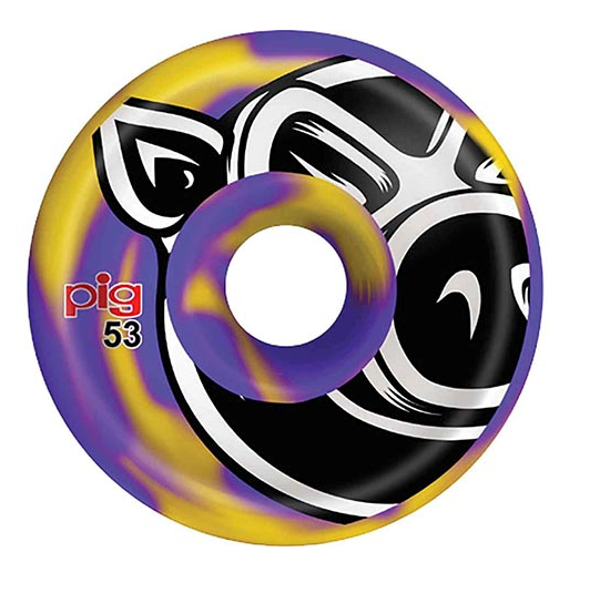 PIG HEAD C-LINE SWIRL PURPLE/YELLOW 53MM 101A (Set of 4)