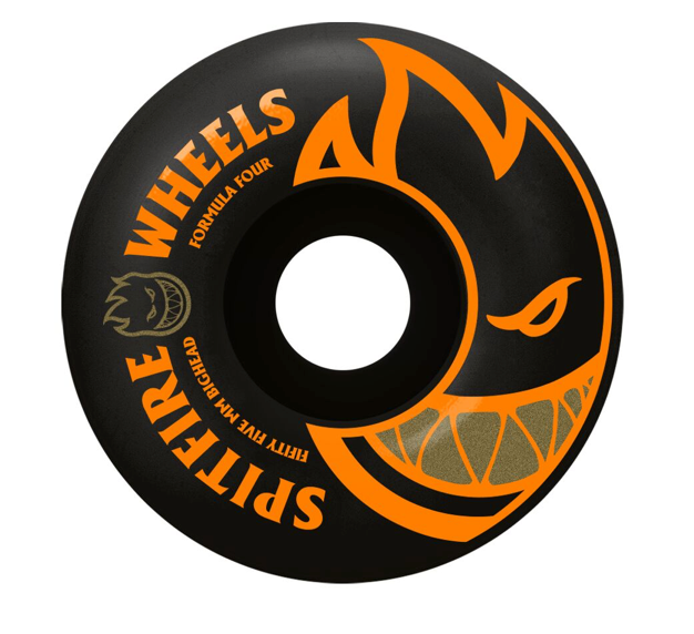 SPITFIRE FORMULA FOUR BIGHEAD BLACK/ORANGE 55MM 99D (Set of 4)