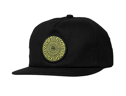 SPITFIRE SWIRLED CLASSIC PATCH SNAPBACK HAT BLACK/YELLOW