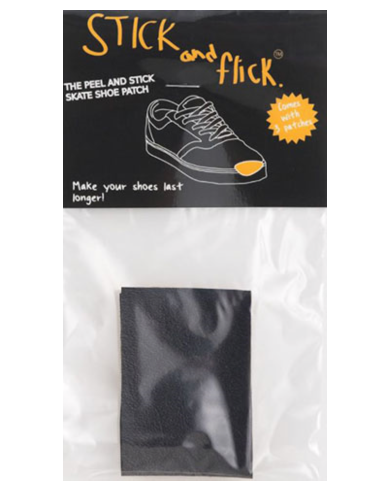 STICK & FLICK BLACK LEATHER PEEL AND STICK SHOE PATCH