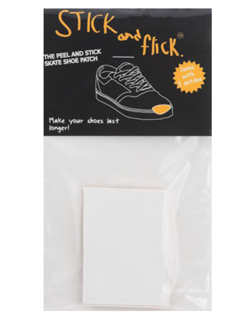 STICK & FLICK WHITE LEATHER PEEL AND STICK SHOE PATCH