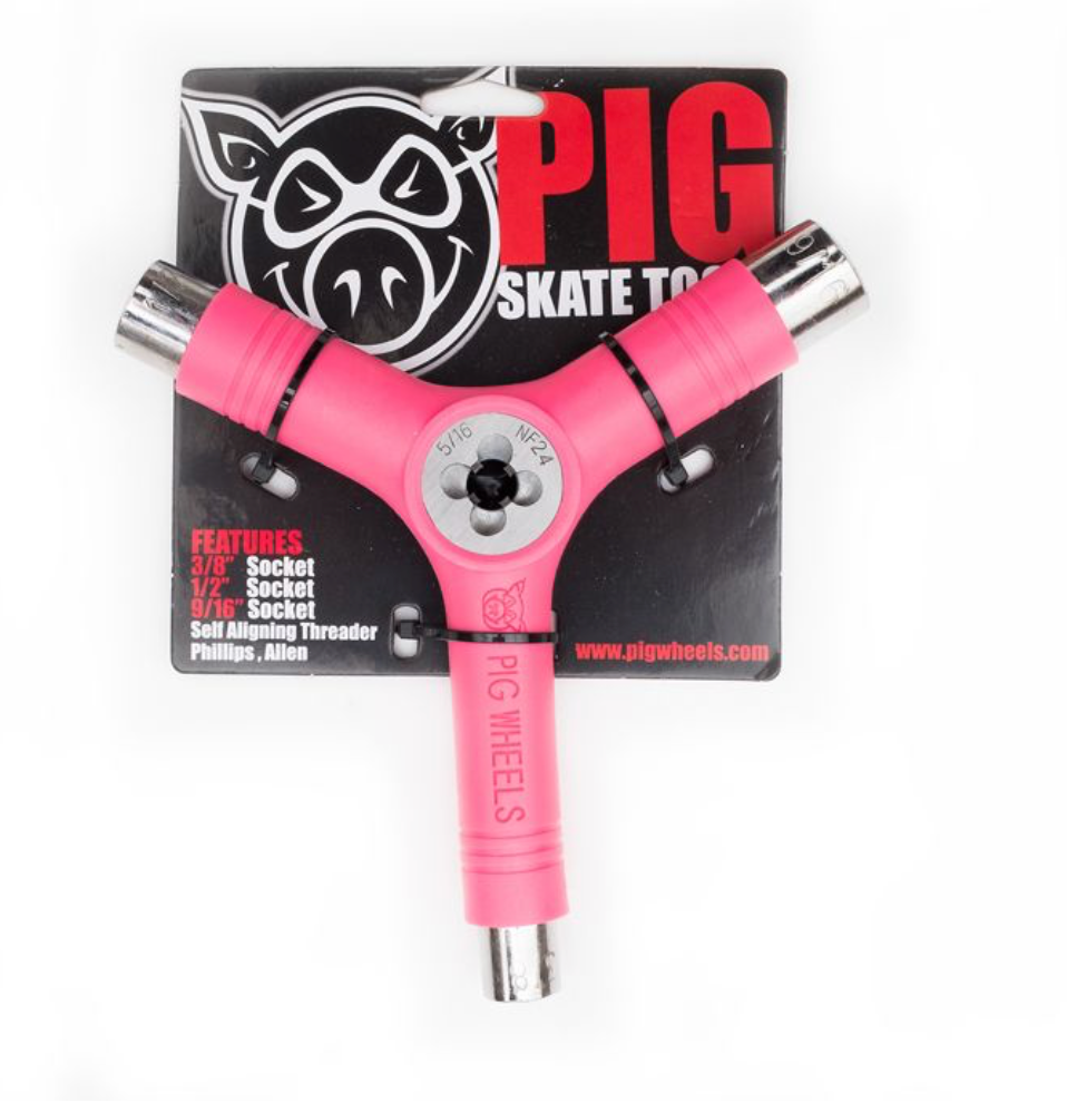 PIG TRI-SOCKET THREADER SKATE TOOL PINK