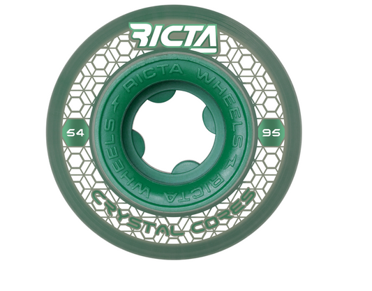 54mm Crystal Cores Clear Wide 95a Ricta Skateboard Wheels