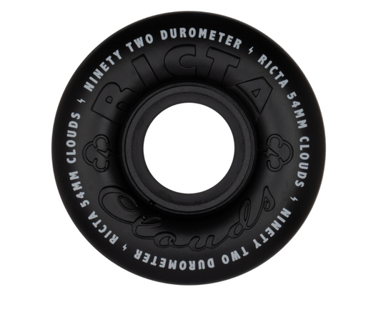 54mm Clouds Black Black 92a Ricta Skateboard Wheels