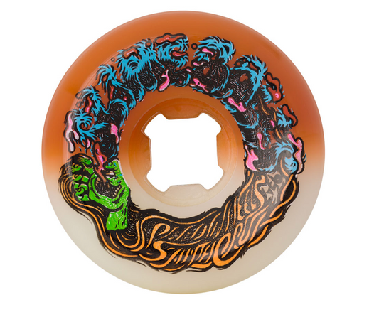 56mm Hairballs 50-50 White Orange 95a Slime Balls Skateboard Wheels