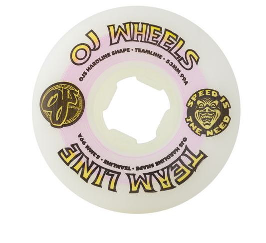 53mm Team Line Original White Purple/Yellow Hardline 99a OJ Wheels