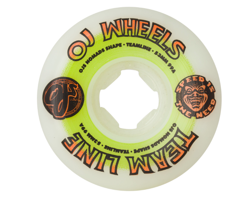 53mm Team Line Original White Green/Orange Nomads 99a OJ Wheels