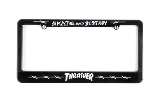 THRASHER BARBED WIRE LICENSE PLATE HOLDER
