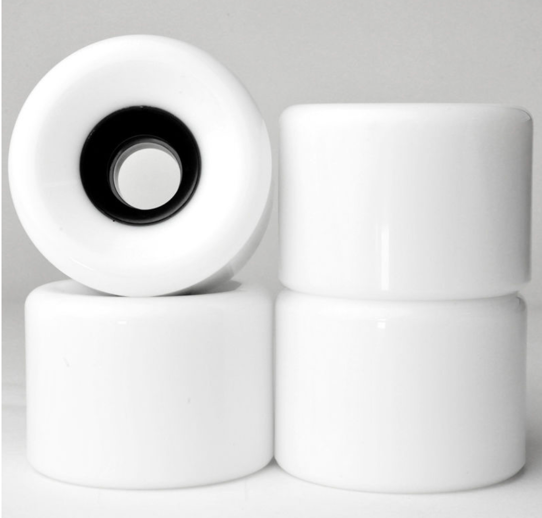 BLANK CRUISER WHITE W/BLACK CORE FREE RIDE SLIDER 75MM 78A (Set of 4)