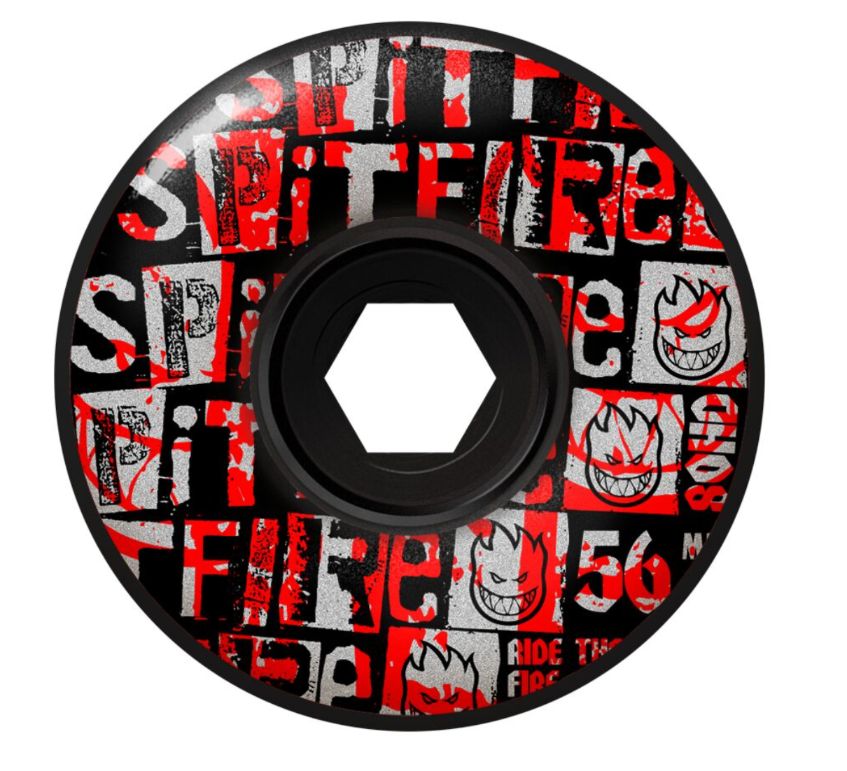 Spitfire 80HD Ransom Radial Full Skateboard Wheels — Black 56mm (Set of 4)
