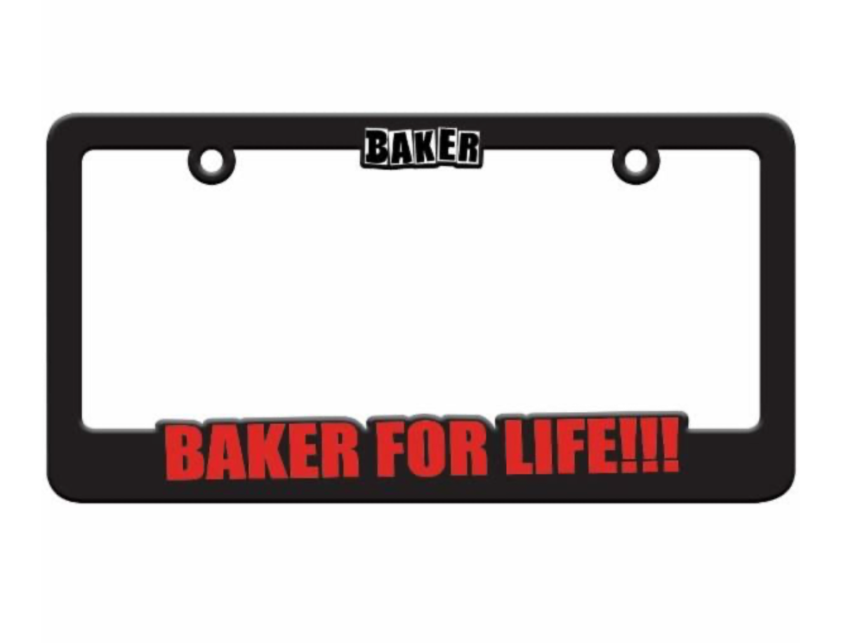 Baker "For Life" License Plate Frame