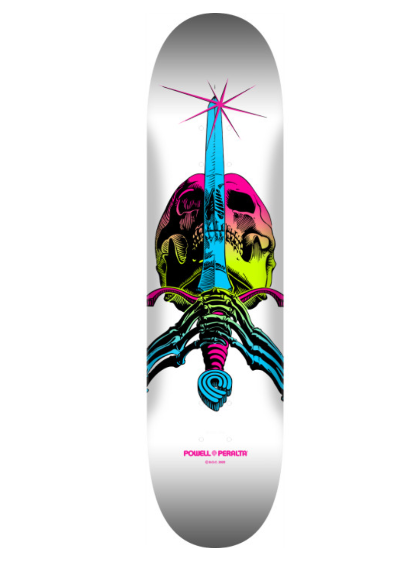POWELL TEAM SKULL & SWORD LIME FADE/WHITE DECK 9.00