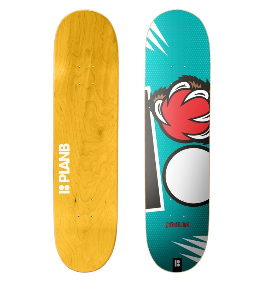 PLAN B JOSLIN GRIZZ TWIN TAIL DECK 8.0