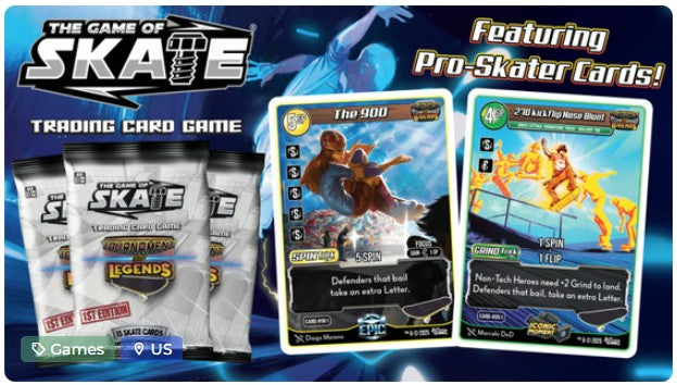 The Game of SKATE Trading Card Game — 1st Edition Booster Pack (13 Cards)