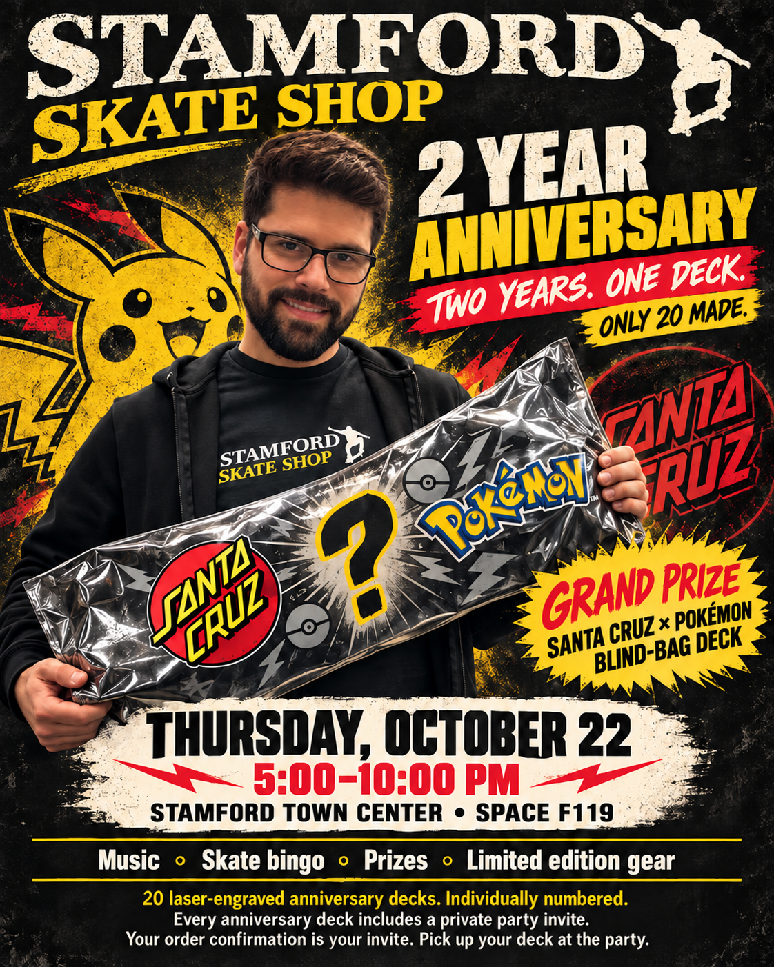 Stamford Skate Shop 2-Year Anniversary Deck – Limited Edition (1 of 20)
